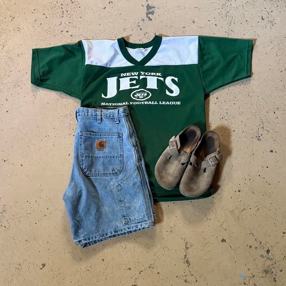 Vintage 90s majestic athletic New York jets green graphic t shirt